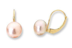 Cultured Freshwater Pink Pearl 14K Gold Earrings