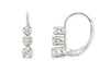 1/4 Carat 3 Stone Diamond 14K White Gold Leverback Earrings