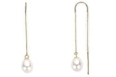 Freshwater Cultured Pearl 14K Gold Threader Earrings