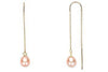 14K Gold Freshwater Cultured Pink Pearl Threader Earrings