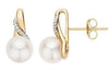 7-7.5mm Cultured Freshwater Pearl14K White and Yellow Gold Earrings