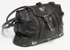 Embassy Large Brown Genuine Stone Leather Purse.